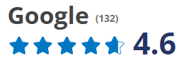 A google rating with three stars.